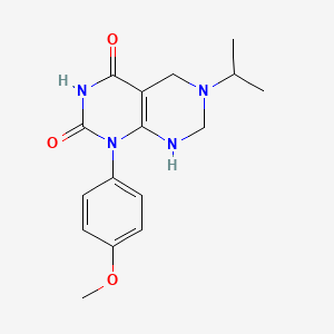 molecular formula C16H20N4O3 B11056568 Pyrimido[4,5-d]pyrimidine-2,4(1H,3H)-dione, 5,6,7,8-tetrahydro-1-(4-methoxyphenyl)-6-(1-methylethyl)- 