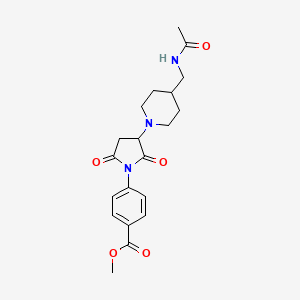 molecular formula C20H25N3O5 B11056571 Methyl 4-(3-{4-[(acetylamino)methyl]piperidin-1-yl}-2,5-dioxopyrrolidin-1-yl)benzoate 