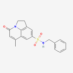 molecular formula C19H18N2O3S B11056727 N-benzyl-6-methyl-4-oxo-1,2-dihydro-4H-pyrrolo[3,2,1-ij]quinoline-8-sulfonamide 
