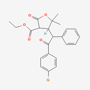 molecular formula C23H23BrO5 B11056884 Ethyl 4-[2-(4-bromophenyl)-2-oxo-1-phenylethyl]-5,5-dimethyl-2-oxotetrahydrofuran-3-carboxylate 