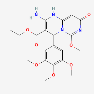 molecular formula C20H24N4O7 B11056948 ethyl 2-amino-6-methoxy-8-oxo-4-(3,4,5-trimethoxyphenyl)-1,8-dihydro-4H-pyrimido[1,6-a]pyrimidine-3-carboxylate 
