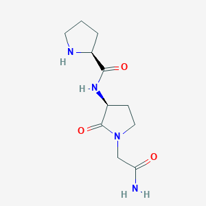 molecular formula C11H18N4O3 B011057 3-(N-Prolylamine)-2-oxo-1-pyrrolidineacetamide CAS No. 106732-52-9