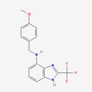 molecular formula C16H14F3N3O B11057068 N-(4-methoxybenzyl)-2-(trifluoromethyl)-1H-benzimidazol-7-amine 