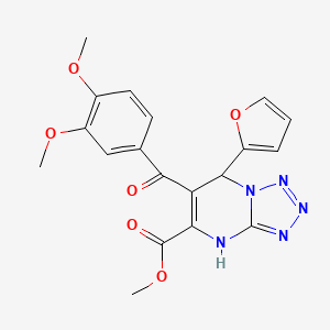 molecular formula C19H17N5O6 B11057183 Methyl 6-[(3,4-dimethoxyphenyl)carbonyl]-7-(furan-2-yl)-4,7-dihydrotetrazolo[1,5-a]pyrimidine-5-carboxylate 