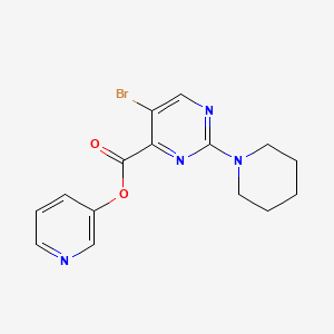 molecular formula C15H15BrN4O2 B11057242 Pyridin-3-yl 5-bromo-2-(piperidin-1-yl)pyrimidine-4-carboxylate 