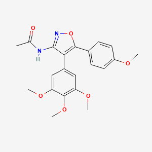molecular formula C21H22N2O6 B11057343 N-[5-(4-methoxyphenyl)-4-(3,4,5-trimethoxyphenyl)-1,2-oxazol-3-yl]acetamide 