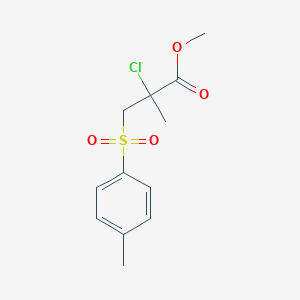 molecular formula C12H15ClO4S B11057425 Methyl 2-chloro-2-methyl-3-[(4-methylphenyl)sulfonyl]propanoate 