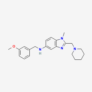molecular formula C22H28N4O B11057488 N-(3-methoxybenzyl)-1-methyl-2-(piperidin-1-ylmethyl)-1H-benzimidazol-5-amine 