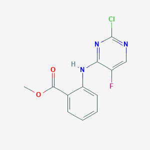 molecular formula C12H9ClFN3O2 B11057496 Methyl 2-[(2-chloro-5-fluoropyrimidin-4-yl)amino]benzoate 