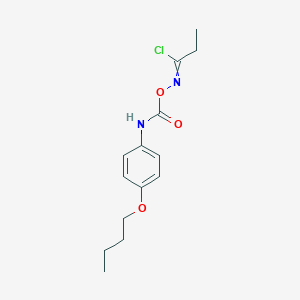 molecular formula C14H19ClN2O3 B11058519 N-{[(4-butoxyphenyl)carbamoyl]oxy}propanimidoyl chloride 