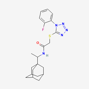 molecular formula C21H26FN5OS B11058525 N-[1-(Adamantan-1-YL)ethyl]-2-{[1-(2-fluorophenyl)-1H-tetrazol-5-YL]sulfanyl}acetamide 