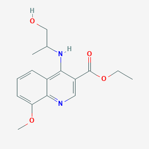 molecular formula C16H20N2O4 B11058553 Ethyl 4-[(1-hydroxypropan-2-yl)amino]-8-methoxyquinoline-3-carboxylate 