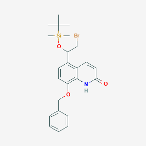 8-(benzyloxy)-5-[(1R)-2-bromo-1-{[tert-butyl(dimethyl)silyl]oxy}ethyl]quinolin-2(1H)-one