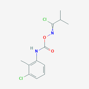 molecular formula C12H14Cl2N2O2 B11058886 N-{[(3-chloro-2-methylphenyl)carbamoyl]oxy}-2-methylpropanimidoyl chloride 