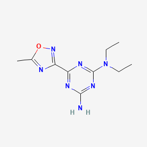 molecular formula C10H15N7O B11060379 N,N-diethyl-6-(5-methyl-1,2,4-oxadiazol-3-yl)-1,3,5-triazine-2,4-diamine 