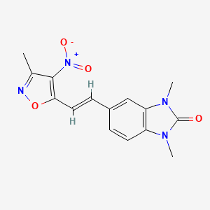molecular formula C15H14N4O4 B11061165 1,3-dimethyl-5-[(E)-2-(3-methyl-4-nitro-1,2-oxazol-5-yl)ethenyl]-1,3-dihydro-2H-benzimidazol-2-one 