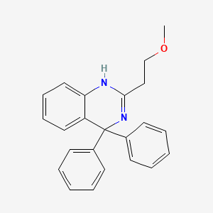 molecular formula C23H22N2O B11061174 2-(2-Methoxyethyl)-4,4-diphenyl-3,4-dihydroquinazoline 