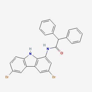 molecular formula C26H18Br2N2O B11061379 N-(3,6-dibromo-9H-carbazol-1-yl)-2,2-diphenylacetamide CAS No. 899374-62-0