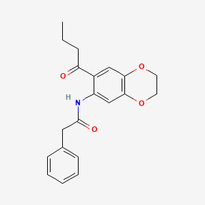 molecular formula C20H21NO4 B11061962 N-(7-butanoyl-2,3-dihydro-1,4-benzodioxin-6-yl)-2-phenylacetamide 