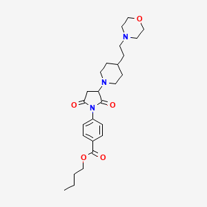 molecular formula C26H37N3O5 B11062568 Butyl 4-(3-{4-[2-(morpholin-4-yl)ethyl]piperidin-1-yl}-2,5-dioxopyrrolidin-1-yl)benzoate 