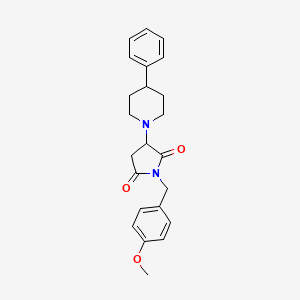 molecular formula C23H26N2O3 B11062591 1-(4-Methoxybenzyl)-3-(4-phenylpiperidin-1-yl)pyrrolidine-2,5-dione 