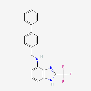 molecular formula C21H16F3N3 B11062819 N-(biphenyl-4-ylmethyl)-2-(trifluoromethyl)-1H-benzimidazol-7-amine 