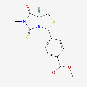 molecular formula C14H14N2O3S2 B11062868 methyl 4-[(7aR)-6-methyl-7-oxo-5-thioxotetrahydro-1H-imidazo[1,5-c][1,3]thiazol-3-yl]benzoate 