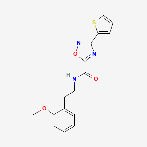 molecular formula C16H15N3O3S B11063127 N-[2-(2-methoxyphenyl)ethyl]-3-(thiophen-2-yl)-1,2,4-oxadiazole-5-carboxamide 