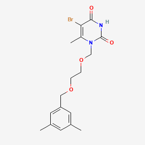 molecular formula C17H21BrN2O4 B11063211 5-bromo-1-({2-[(3,5-dimethylbenzyl)oxy]ethoxy}methyl)-6-methylpyrimidine-2,4(1H,3H)-dione 