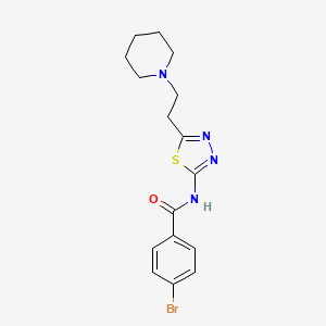 molecular formula C16H19BrN4OS B11063342 4-bromo-N-[5-(2-piperidin-1-ylethyl)-1,3,4-thiadiazol-2-yl]benzamide 