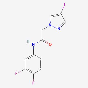 molecular formula C11H8F2IN3O B11063499 N-(3,4-difluorophenyl)-2-(4-iodo-1H-pyrazol-1-yl)acetamide 