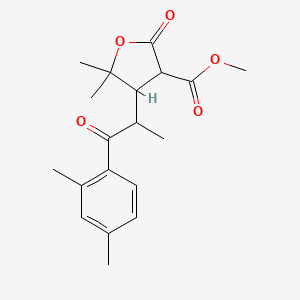 molecular formula C19H24O5 B11063694 Methyl 4-[2-(2,4-dimethylphenyl)-1-methyl-2-oxoethyl]-5,5-dimethyl-2-oxotetrahydro-3-furancarboxylate 