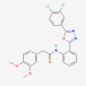 molecular formula C24H19Cl2N3O4 B11063983 N-{2-[5-(3,4-dichlorophenyl)-1,3,4-oxadiazol-2-yl]phenyl}-2-(3,4-dimethoxyphenyl)acetamide 