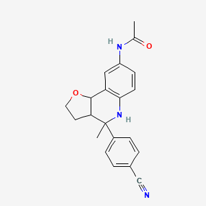 molecular formula C21H21N3O2 B11063999 N-[4-(4-cyanophenyl)-4-methyl-2,3,3a,4,5,9b-hexahydrofuro[3,2-c]quinolin-8-yl]acetamide 