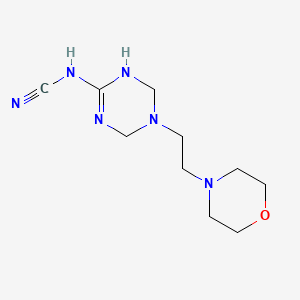 molecular formula C10H18N6O B11064512 {5-[2-(Morpholin-4-yl)ethyl]-1,4,5,6-tetrahydro-1,3,5-triazin-2-yl}cyanamide 