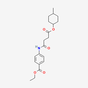molecular formula C20H27NO5 B11064748 Ethyl 4-({4-[(4-methylcyclohexyl)oxy]-4-oxobutanoyl}amino)benzoate 