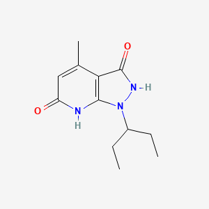 molecular formula C12H17N3O2 B11065019 Pyrazolo[3,4-b]pyridin-6-one, 1-(1-ethylpropyl)-3-hydroxy-4-methyl-1,7-dihydro- 