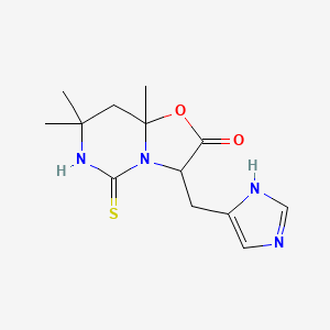 molecular formula C13H18N4O2S B11065141 3-(1H-imidazol-4-ylmethyl)-7,7,8a-trimethyl-5-thioxotetrahydro-5H-[1,3]oxazolo[3,2-c]pyrimidin-2(3H)-one 