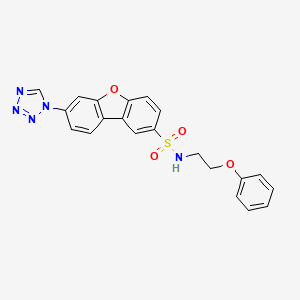molecular formula C21H17N5O4S B11065806 N-(2-phenoxyethyl)-7-(1H-tetrazol-1-yl)dibenzo[b,d]furan-2-sulfonamide 