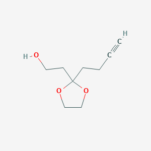 molecular formula C9H14O3 B110659 2-(2-But-3-ynyl-1,3-dioxolan-2-yl)ethanol CAS No. 91798-92-4