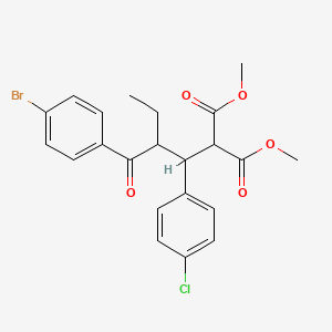 molecular formula C22H22BrClO5 B11066351 Dimethyl {2-[(4-bromophenyl)carbonyl]-1-(4-chlorophenyl)butyl}propanedioate 