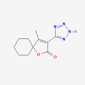 molecular formula C11H14N4O2 B11066797 4-methyl-3-(1H-tetrazol-5-yl)-1-oxaspiro[4.5]dec-3-en-2-one 