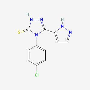 molecular formula C11H8ClN5S B11066963 4-(4-chlorophenyl)-5-(1H-pyrazol-3-yl)-4H-1,2,4-triazole-3-thiol 