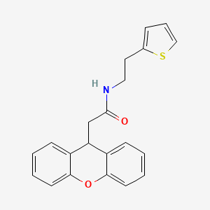 molecular formula C21H19NO2S B11066972 N-[2-(thiophen-2-yl)ethyl]-2-(9H-xanthen-9-yl)acetamide 