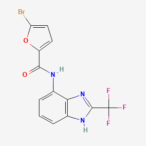 molecular formula C13H7BrF3N3O2 B11067090 5-bromo-N-[2-(trifluoromethyl)-1H-benzimidazol-4-yl]furan-2-carboxamide CAS No. 727675-86-7