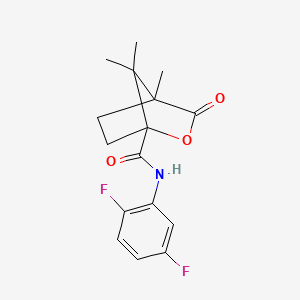 molecular formula C16H17F2NO3 B11067192 N-(2,5-difluorophenyl)-4,7,7-trimethyl-3-oxo-2-oxabicyclo[2.2.1]heptane-1-carboxamide 
