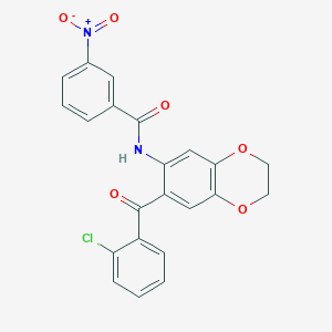 molecular formula C22H15ClN2O6 B11067327 N-[7-(2-chlorobenzoyl)-2,3-dihydro-1,4-benzodioxin-6-yl]-3-nitrobenzamide 
