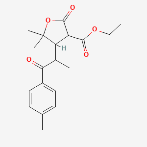 molecular formula C19H24O5 B11067581 Ethyl 5,5-dimethyl-4-[1-(4-methylphenyl)-1-oxopropan-2-yl]-2-oxooxolane-3-carboxylate 