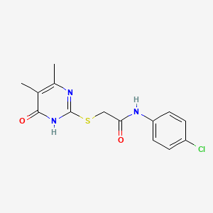 molecular formula C14H14ClN3O2S B11067965 N-(4-chlorophenyl)-2-[(4-hydroxy-5,6-dimethylpyrimidin-2-yl)sulfanyl]acetamide 