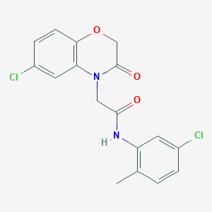 molecular formula C17H14Cl2N2O3 B11068069 N-(5-chloro-2-methylphenyl)-2-(6-chloro-3-oxo-2,3-dihydro-4H-1,4-benzoxazin-4-yl)acetamide 